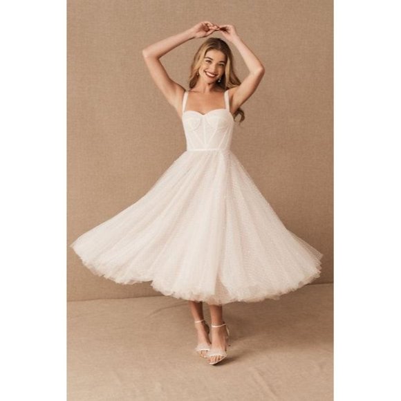 Watters Dresses & Skirts - BHLDN Watters Lynette Wedding Gown tea length Size 10 NEW